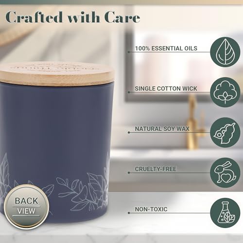 Christian Art Gifts Natural Soy Wax Inspirational Scripture Scented Candle: All Things for Good Bible Verse, Glass Jar, Bamboo Lid, Pure Essential Oils, Lead-Free Cotton Wick, Calming Breeze Scent