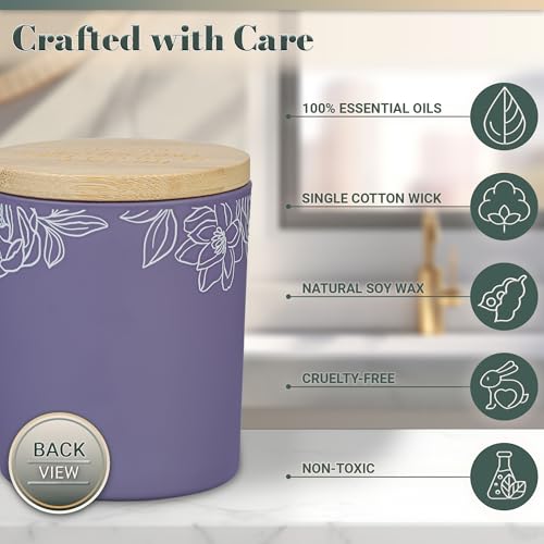 Christian Art Gifts Natural Soy Wax Inspirational Scripture Scented Candle: All Things for Good Bible Verse, Glass Jar, Bamboo Lid, Pure Essential Oils, Lead-Free Cotton Wick, Calming Breeze Scent