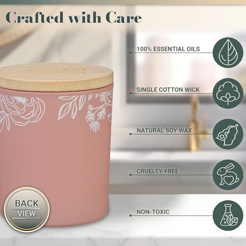 Christian Art Gifts Natural Soy Wax Inspirational Scripture Scented Candle: All Things for Good Bible Verse, Glass Jar, Bamboo Lid, Pure Essential Oils, Lead-Free Cotton Wick, Calming Breeze Scent