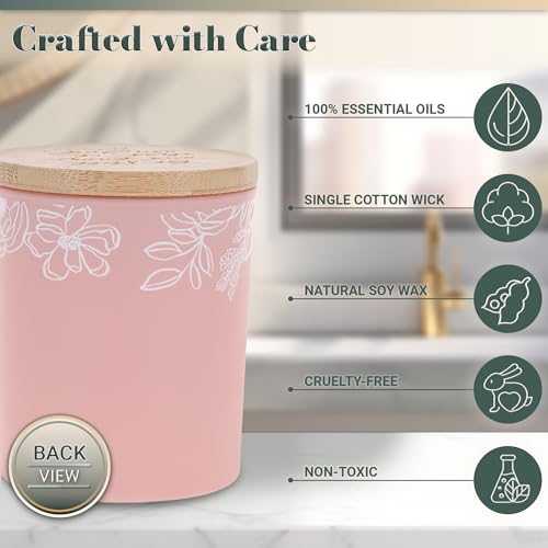 Christian Art Gifts Natural Soy Wax Inspirational Scripture Scented Candle: All Things for Good Bible Verse, Glass Jar, Bamboo Lid, Pure Essential Oils, Lead-Free Cotton Wick, Calming Breeze Scent