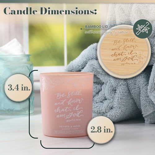 Christian Art Gifts Natural Soy Wax Inspirational Scripture Scented Candle: All Things for Good Bible Verse, Glass Jar, Bamboo Lid, Pure Essential Oils, Lead-Free Cotton Wick, Calming Breeze Scent