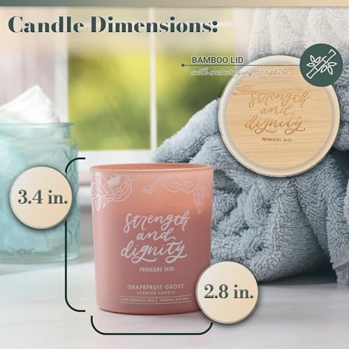 Christian Art Gifts Natural Soy Wax Inspirational Scripture Scented Candle: All Things for Good Bible Verse, Glass Jar, Bamboo Lid, Pure Essential Oils, Lead-Free Cotton Wick, Calming Breeze Scent