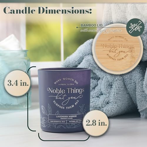Christian Art Gifts Natural Soy Wax Inspirational Scripture Scented Candle: All Things for Good Bible Verse, Glass Jar, Bamboo Lid, Pure Essential Oils, Lead-Free Cotton Wick, Calming Breeze Scent