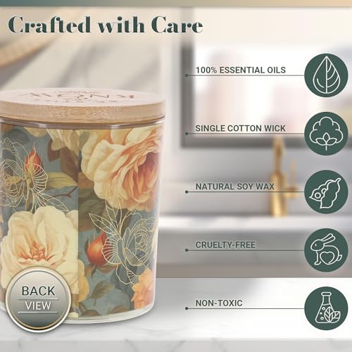 Christian Art Gifts Natural Soy Wax Inspirational Scripture Scented Candle: All Things for Good Bible Verse, Glass Jar, Bamboo Lid, Pure Essential Oils, Lead-Free Cotton Wick, Calming Breeze Scent