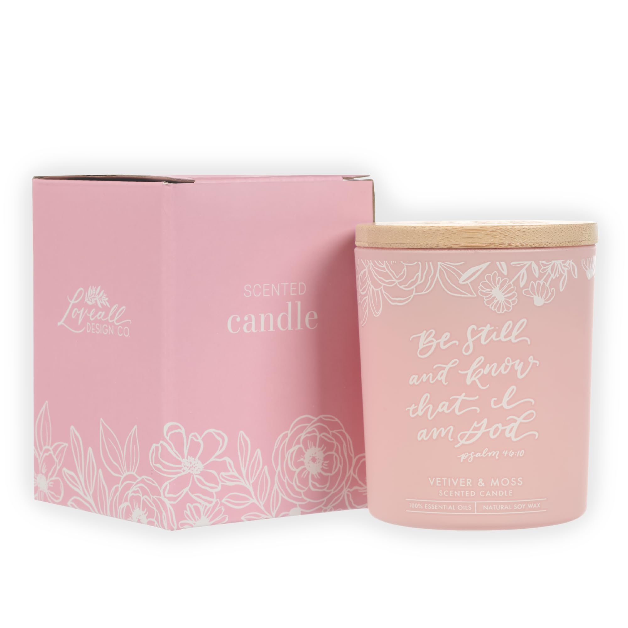 Christian Art Gifts Natural Soy Wax Inspirational Scripture Scented Candle: All Things for Good Bible Verse, Glass Jar, Bamboo Lid, Pure Essential Oils, Lead-Free Cotton Wick, Calming Breeze Scent