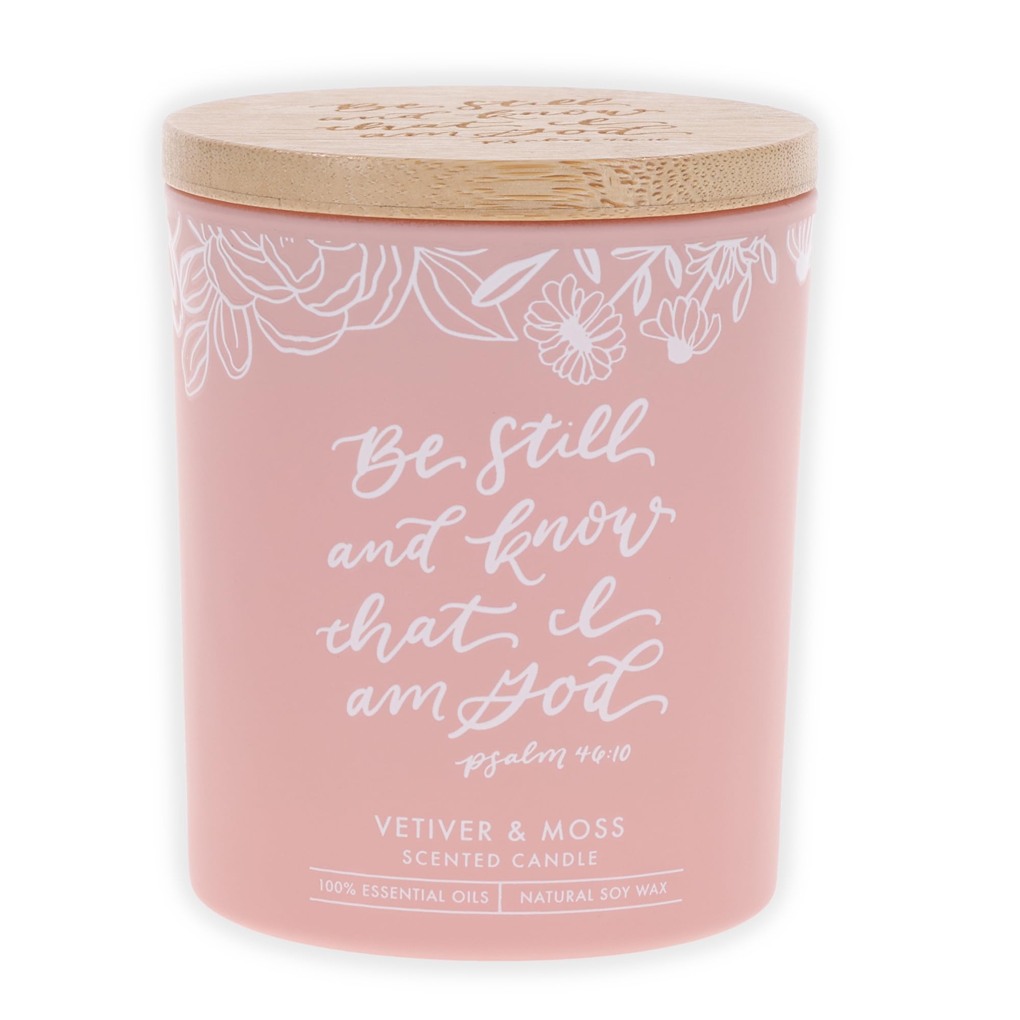 Christian Art Gifts Natural Soy Wax Inspirational Scripture Scented Candle: All Things for Good Bible Verse, Glass Jar, Bamboo Lid, Pure Essential Oils, Lead-Free Cotton Wick, Calming Breeze Scent