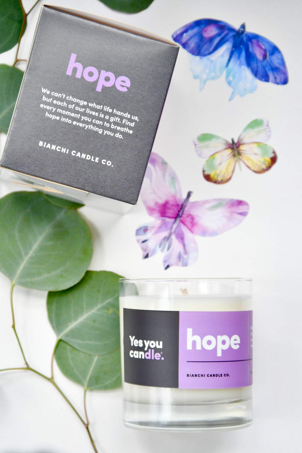 Hope, Inspirational 8oz Highly Scented Candle, Soy, Made in USA, Great Message, Pure Essential Oils, Holiday Gift, Aromatherapy, 100% Pure, Vanilla and Sandalwood