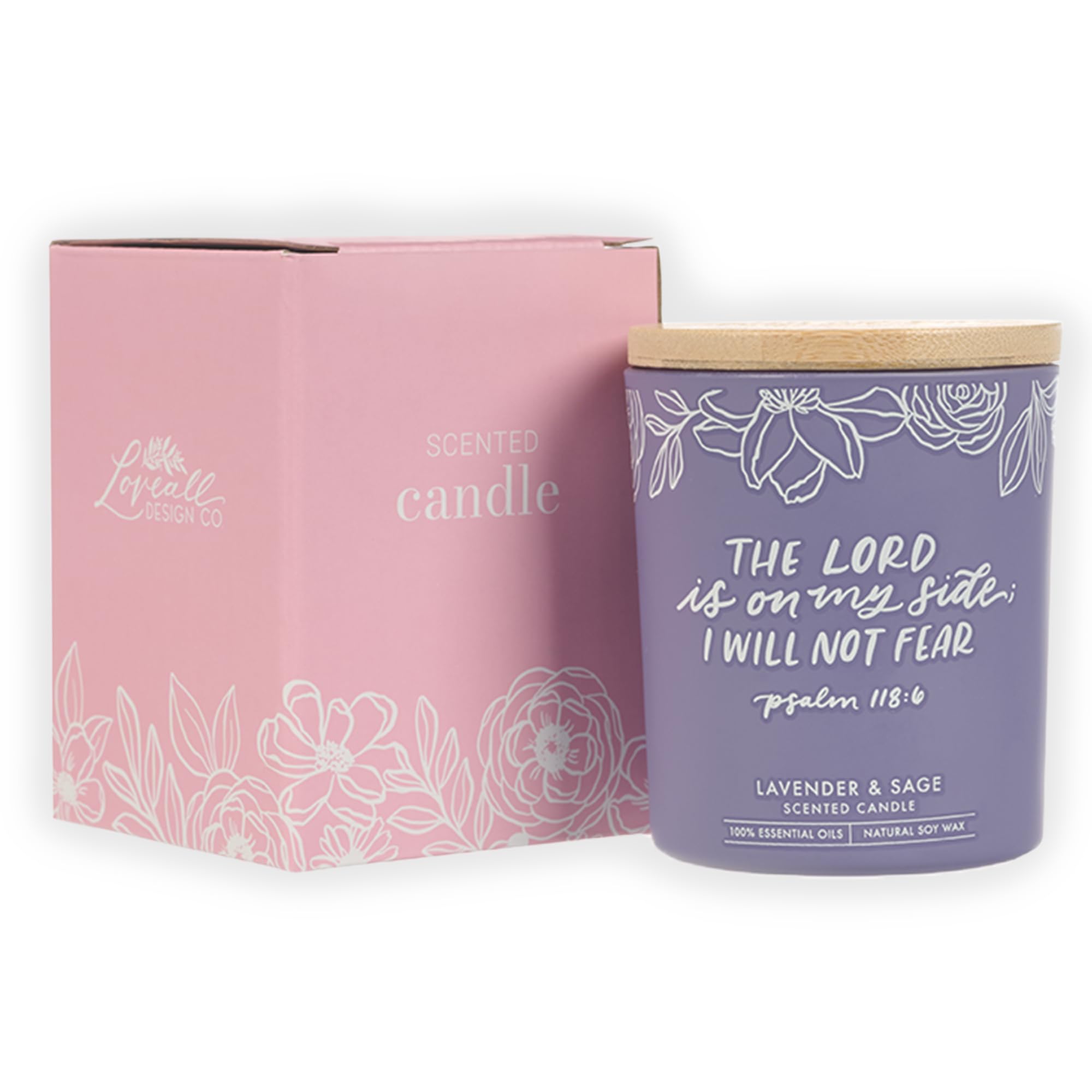 Christian Art Gifts Natural Soy Wax Inspirational Scripture Scented Candle: All Things for Good Bible Verse, Glass Jar, Bamboo Lid, Pure Essential Oils, Lead-Free Cotton Wick, Calming Breeze Scent