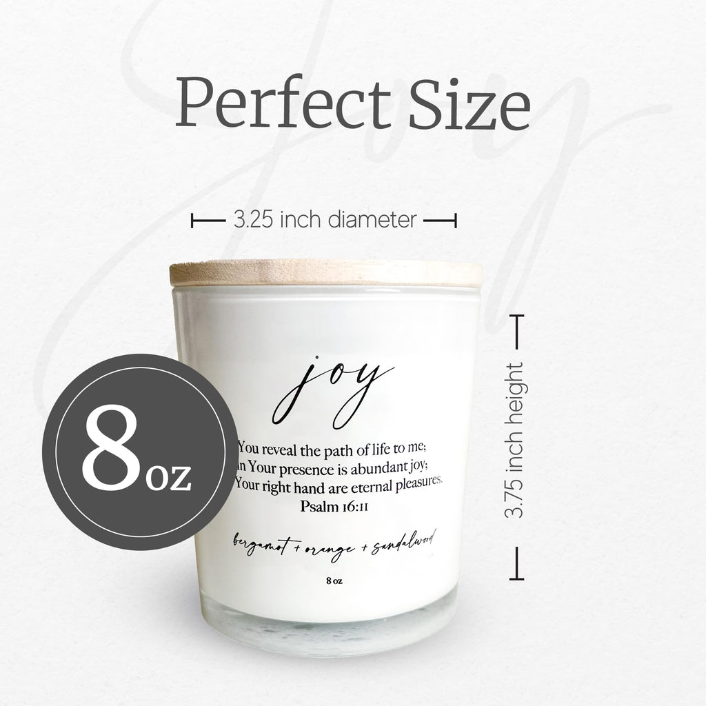 Elly & Grace - Scented Glass Soy Candle with Inspirational Bible Verse - Christian Gifts for Home Thinking of You Gifts for Women Candles
