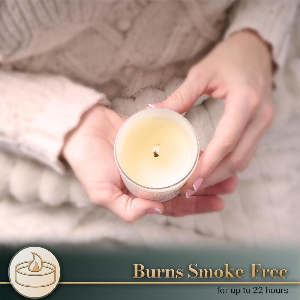 Christian Art Gifts Natural Soy Wax Inspirational Scripture Scented Candle: All Things for Good Bible Verse, Glass Jar, Bamboo Lid, Pure Essential Oils, Lead-Free Cotton Wick, Calming Breeze Scent