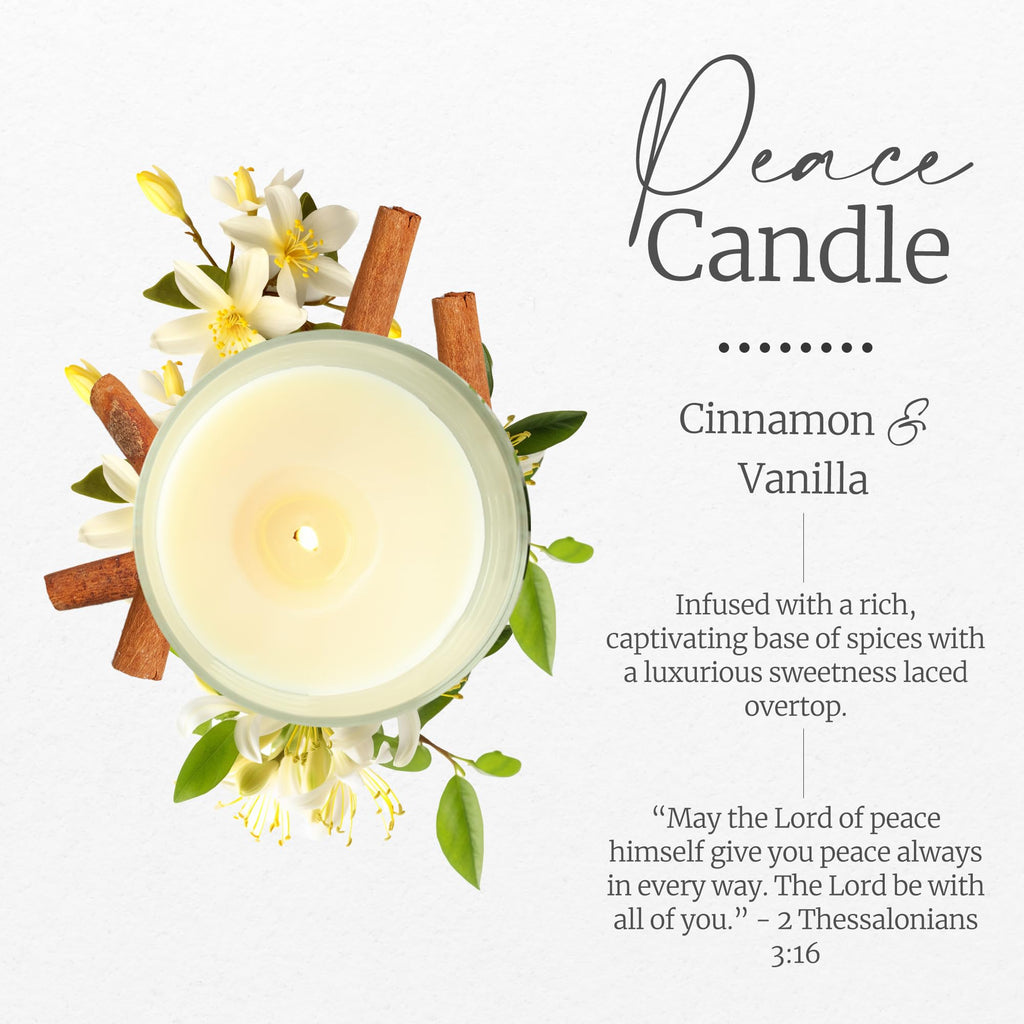 Elly & Grace - Scented Glass Soy Candle with Inspirational Bible Verse - Christian Gifts for Home Thinking of You Gifts for Women Candles
