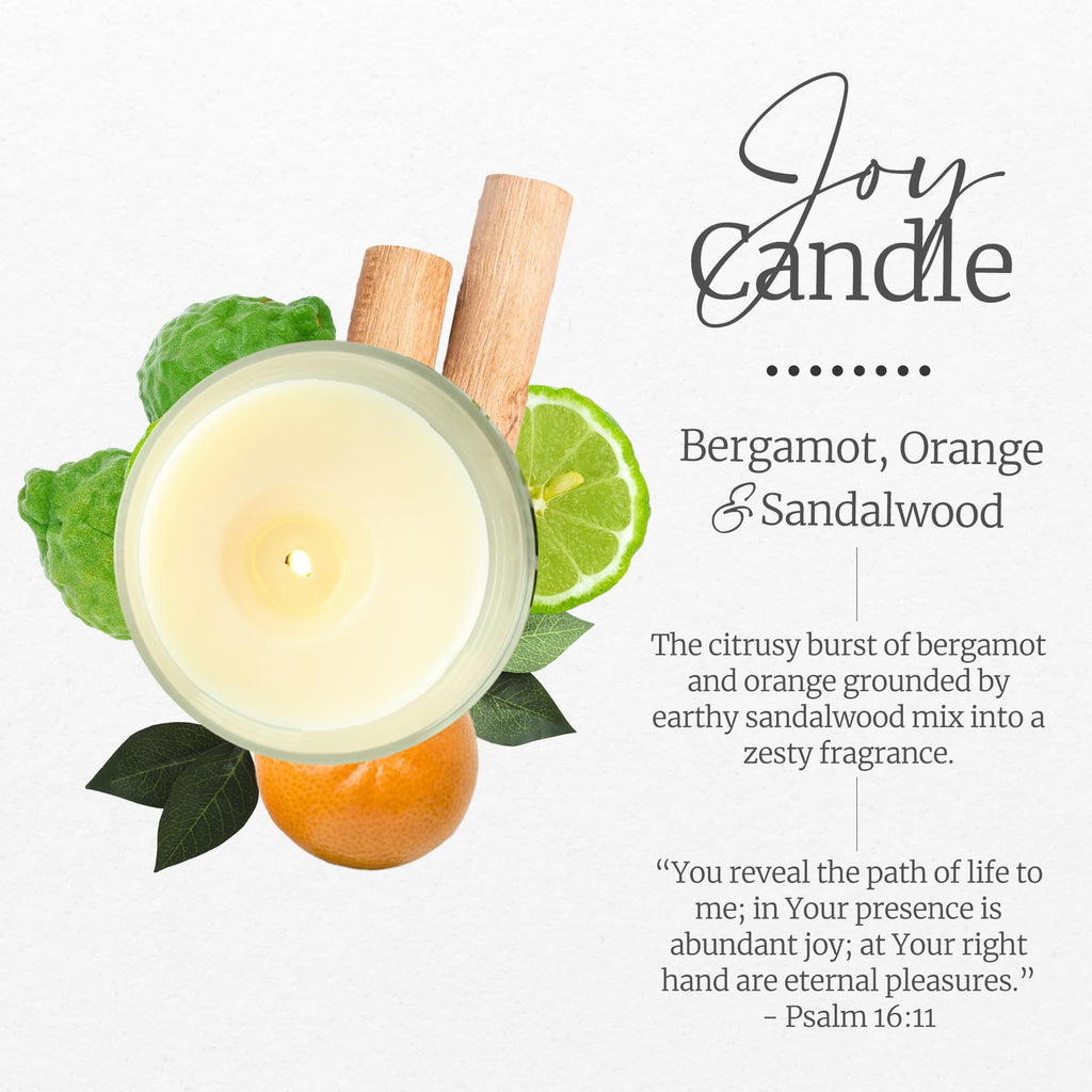 Elly & Grace - Scented Glass Soy Candle with Inspirational Bible Verse - Christian Gifts for Home Thinking of You Gifts for Women Candles