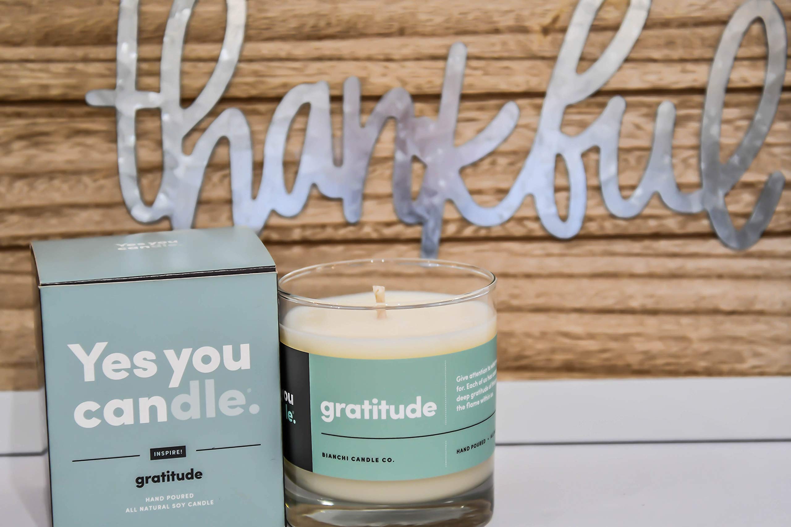 Hope, Inspirational 8oz Highly Scented Candle, Soy, Made in USA, Great Message, Pure Essential Oils, Holiday Gift, Aromatherapy, 100% Pure, Vanilla and Sandalwood