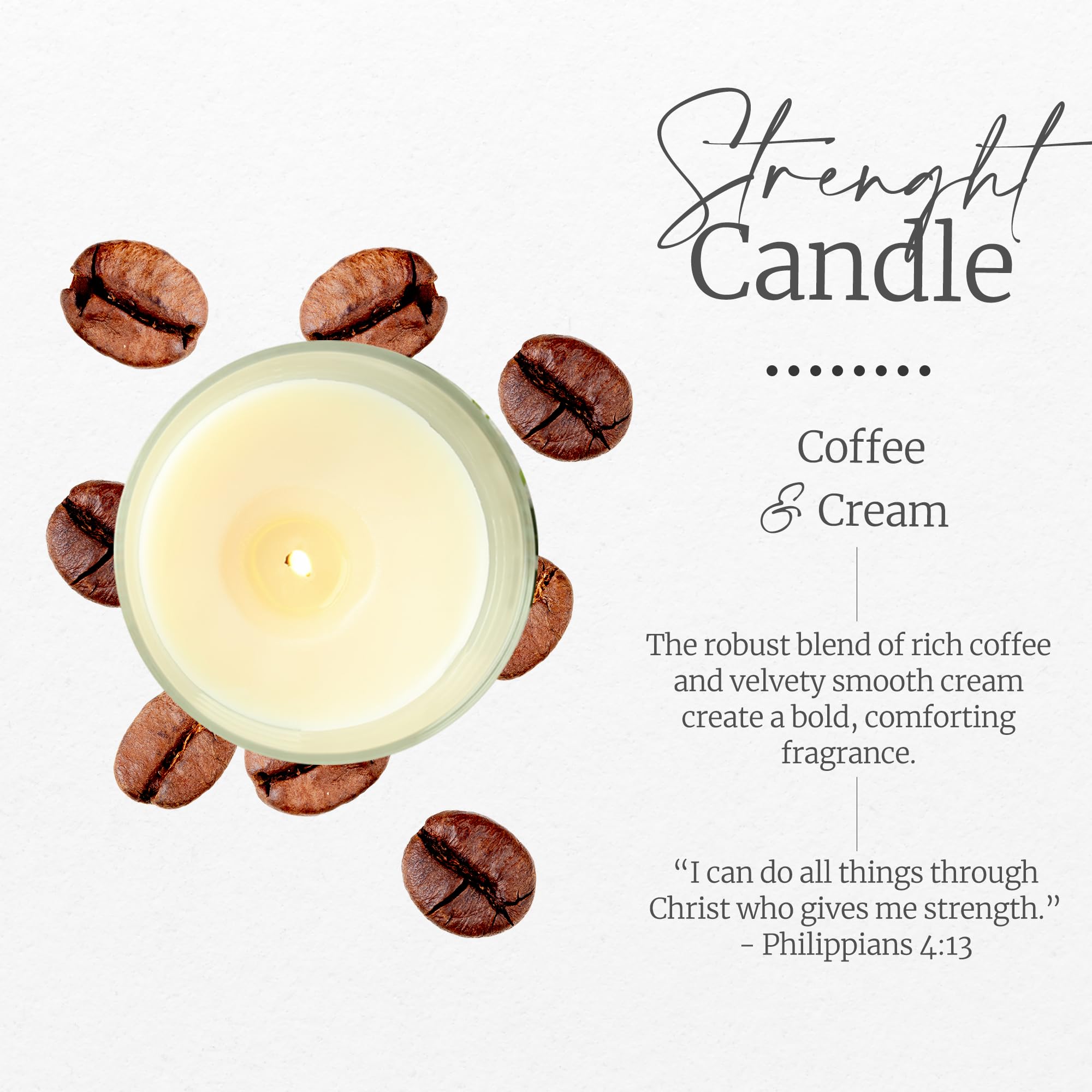 Elly & Grace - Scented Glass Soy Candle with Inspirational Bible Verse - Christian Gifts for Home Thinking of You Gifts for Women Candles