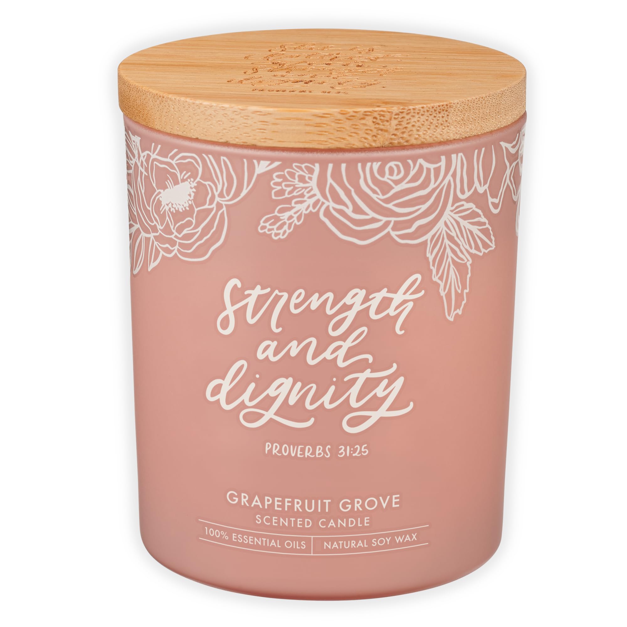 Christian Art Gifts Natural Soy Wax Inspirational Scripture Scented Candle: All Things for Good Bible Verse, Glass Jar, Bamboo Lid, Pure Essential Oils, Lead-Free Cotton Wick, Calming Breeze Scent