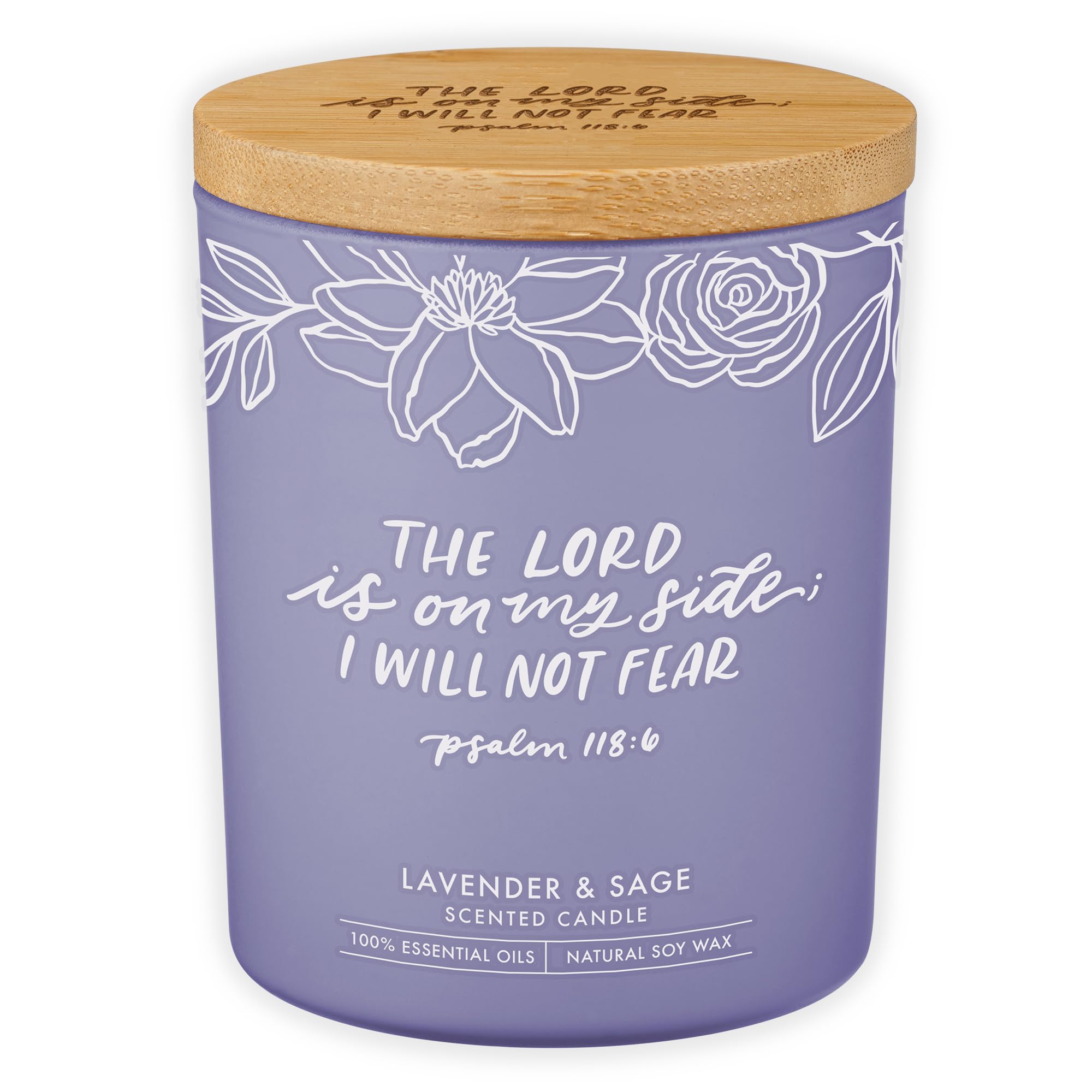 Christian Art Gifts Natural Soy Wax Inspirational Scripture Scented Candle: All Things for Good Bible Verse, Glass Jar, Bamboo Lid, Pure Essential Oils, Lead-Free Cotton Wick, Calming Breeze Scent