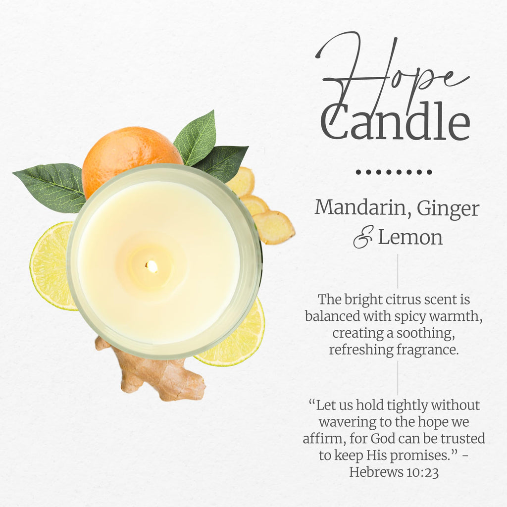 Elly & Grace - Scented Glass Soy Candle with Inspirational Bible Verse - Christian Gifts for Home Thinking of You Gifts for Women Candles