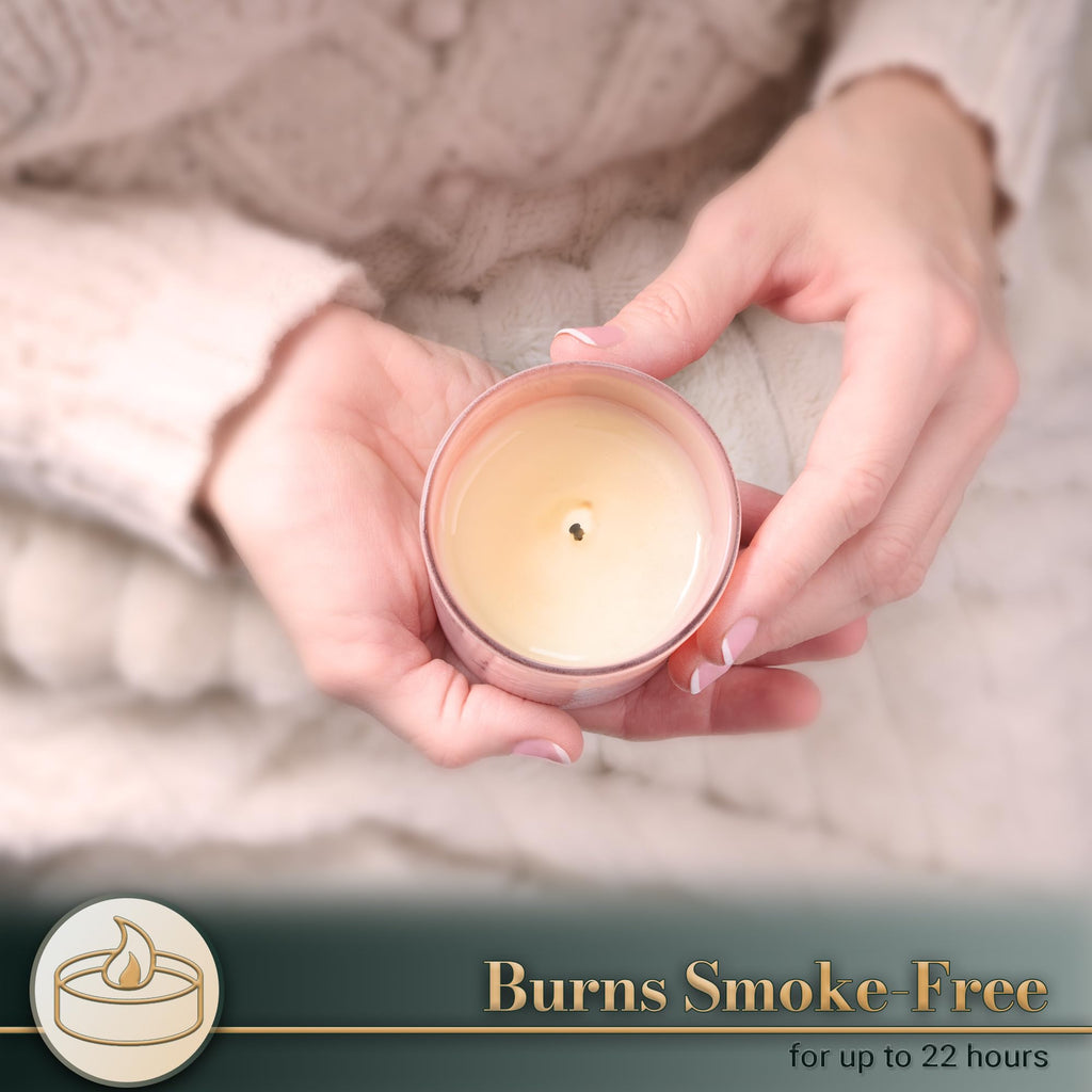 Christian Art Gifts Natural Soy Wax Inspirational Scripture Scented Candle: All Things for Good Bible Verse, Glass Jar, Bamboo Lid, Pure Essential Oils, Lead-Free Cotton Wick, Calming Breeze Scent