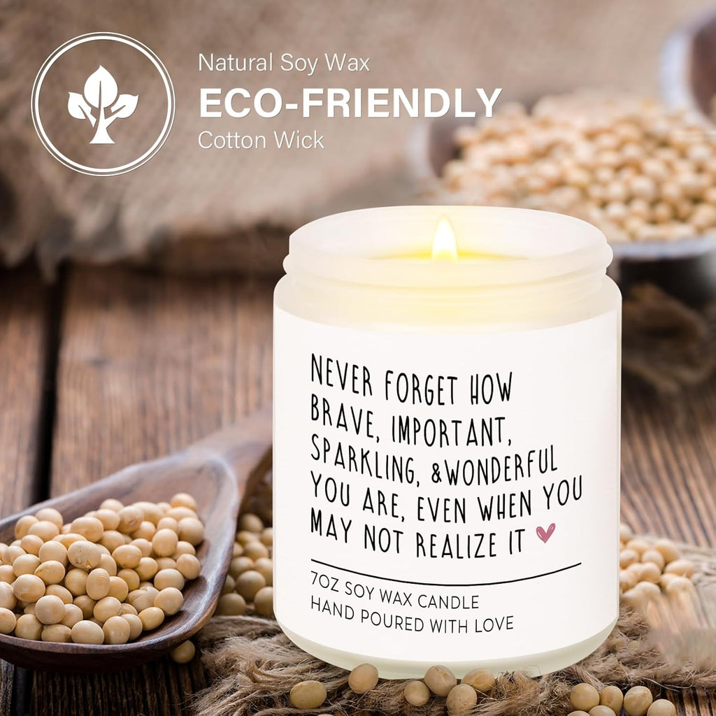 Afterprints Scented Candles - Inspirational Gifts for Women, Birthday Gifts for Her, Encouragement/Get Well Soon/Cheer Up/Positive Gift for Friends, Coworker, Sister, Natural Soy Candle 7Oz