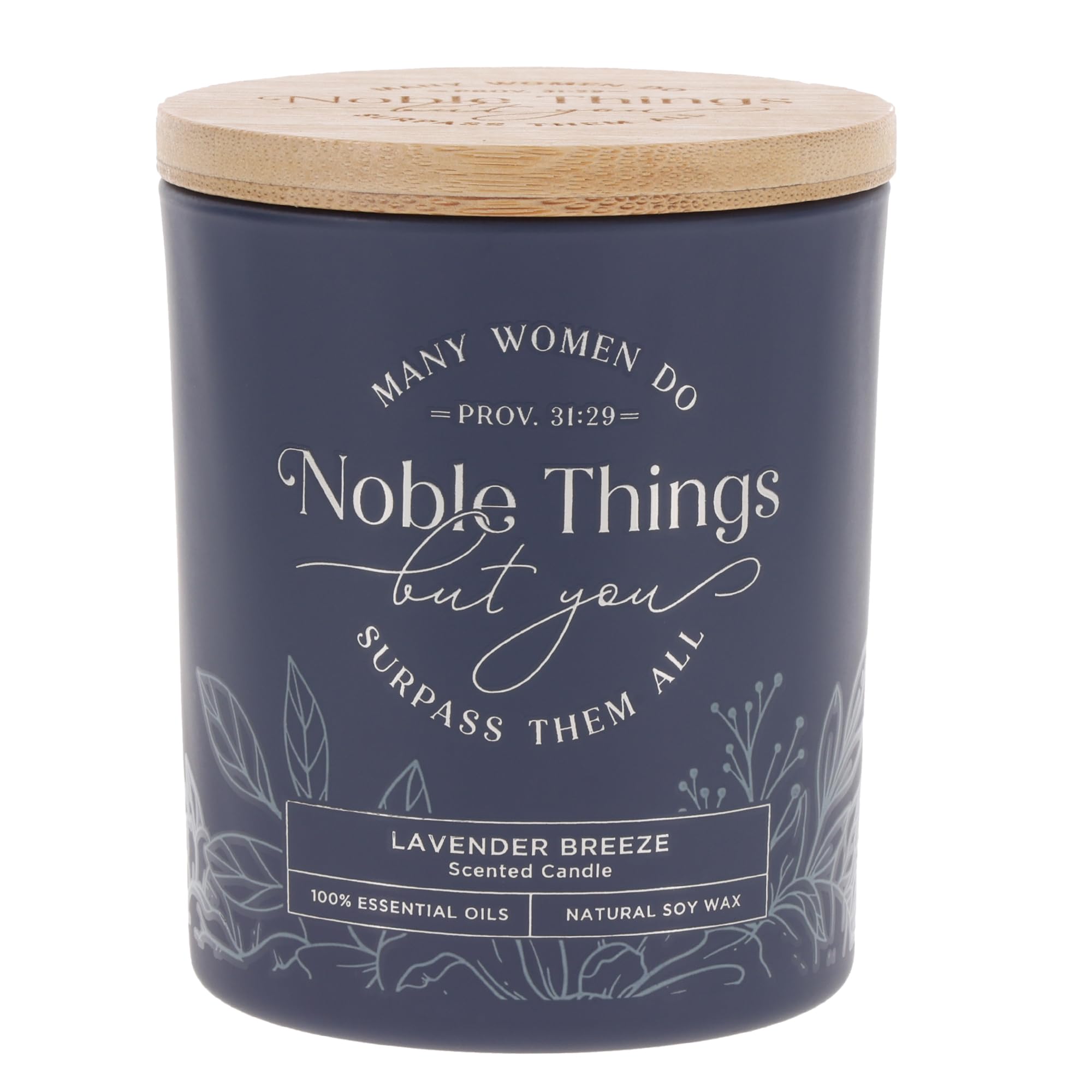 Christian Art Gifts Natural Soy Wax Inspirational Scripture Scented Candle: All Things for Good Bible Verse, Glass Jar, Bamboo Lid, Pure Essential Oils, Lead-Free Cotton Wick, Calming Breeze Scent