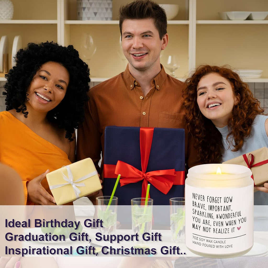 Afterprints Scented Candles - Inspirational Gifts for Women, Birthday Gifts for Her, Encouragement/Get Well Soon/Cheer Up/Positive Gift for Friends, Coworker, Sister, Natural Soy Candle 7Oz