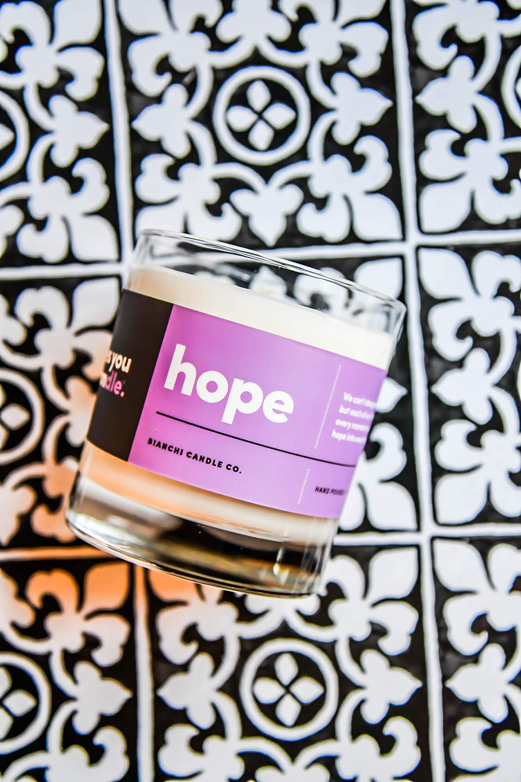 Hope, Inspirational 8oz Highly Scented Candle, Soy, Made in USA, Great Message, Pure Essential Oils, Holiday Gift, Aromatherapy, 100% Pure, Vanilla and Sandalwood