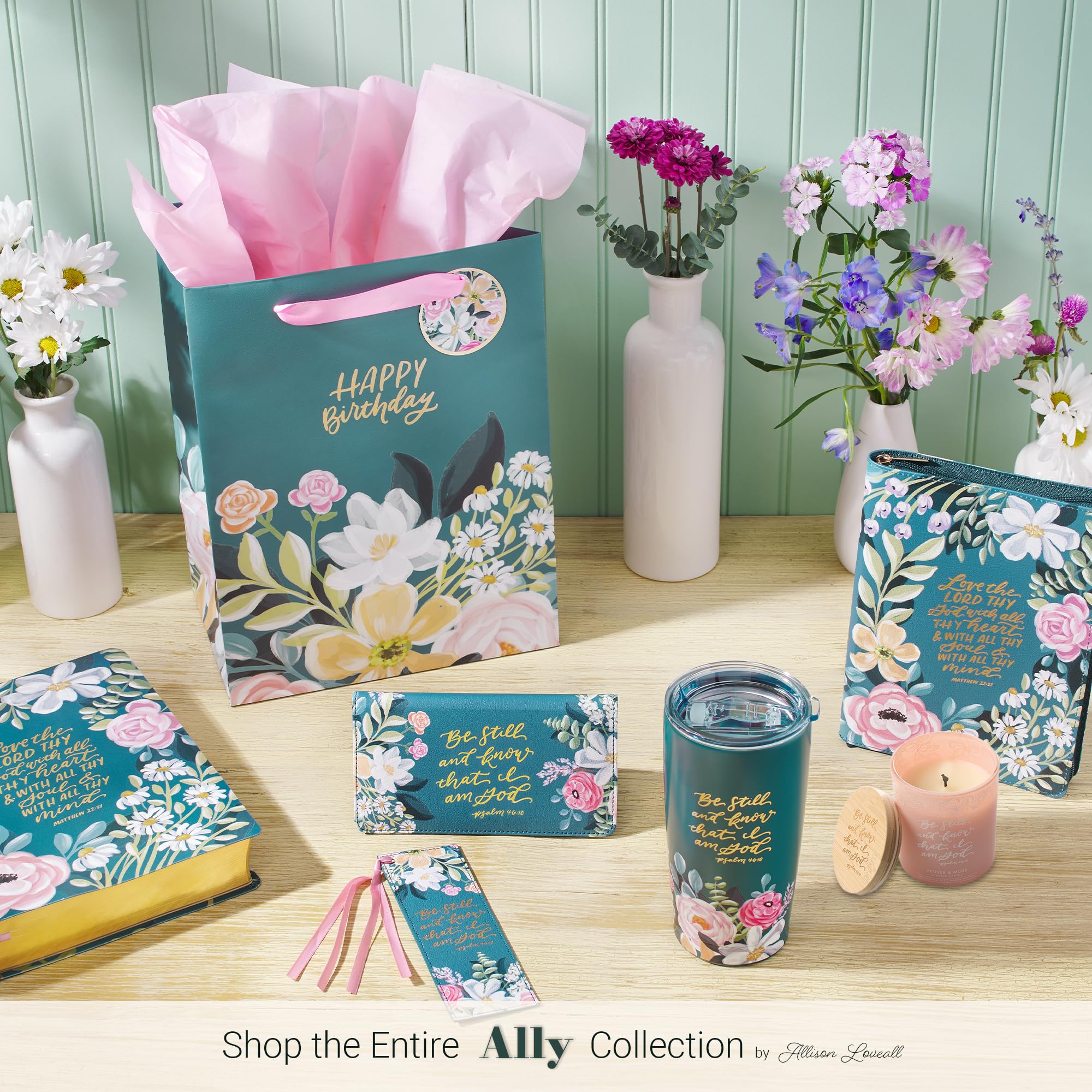 Christian Art Gifts Natural Soy Wax Inspirational Scripture Scented Candle: All Things for Good Bible Verse, Glass Jar, Bamboo Lid, Pure Essential Oils, Lead-Free Cotton Wick, Calming Breeze Scent